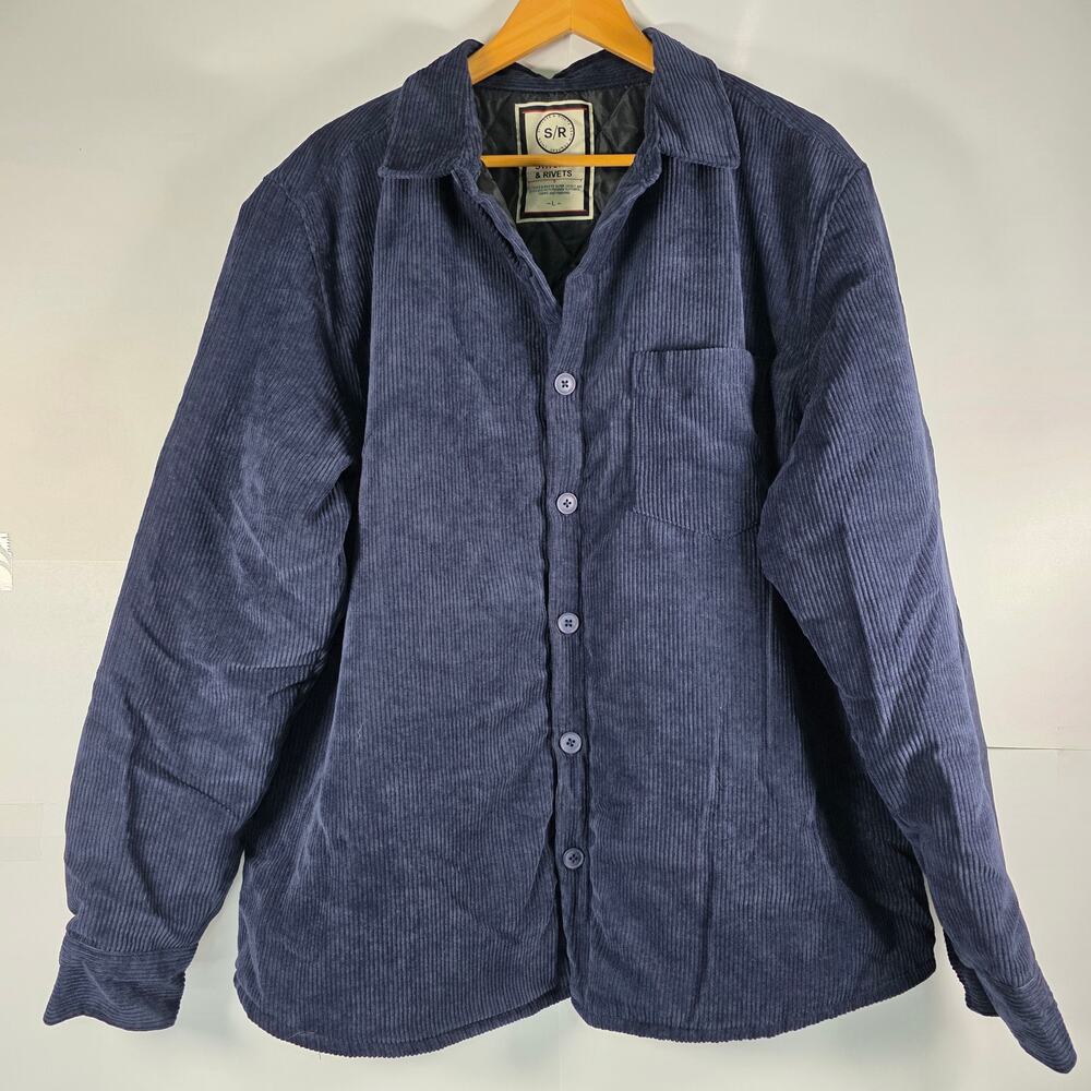 Stitches & Rivets Denim Company S/R Men’s L Corduroy Jacket quilted shacket - Picture 2 of 13